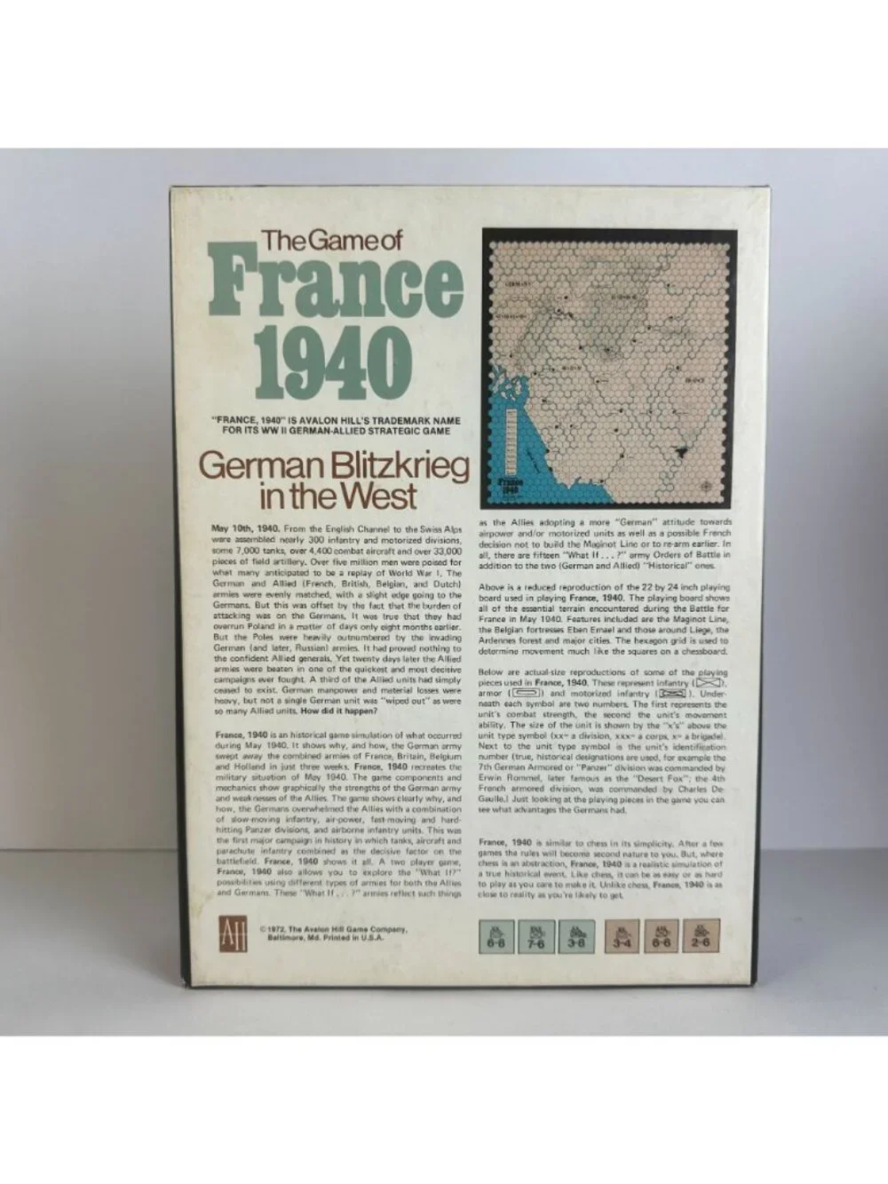 France 1940 German Blitzkrieg WWII Strategy Board Game Avalon Hill
